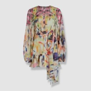 $525 Alexis Women's Yellow Leonie Crepe Minidress Size XS